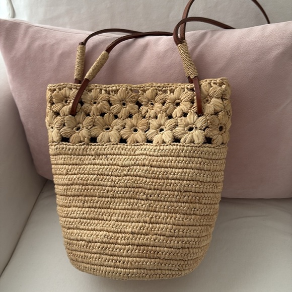 Sezane Tan Crochet Shoulder Bag - Picture 4 of 7